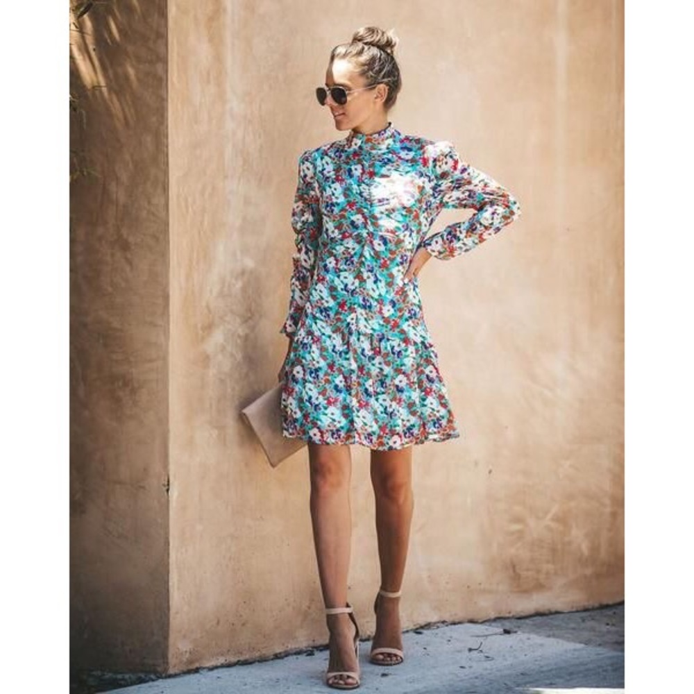 Summer of love ruched floral dress